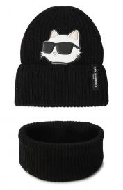 Комплект из шапки и шарфа-снуда KARL LAGERFELD KIDS