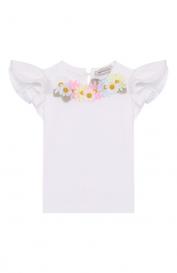 Хлопковая футболка Monnalisa