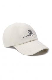 Бейсболка из шелка и льна Brunello Cucinelli