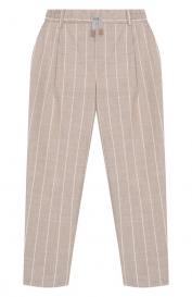 Брюки из шерсти и хлопка Eleventy