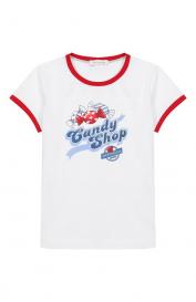 Хлопковая футболка Monnalisa