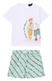 Комплект из футболки и плавок-шорт Monnalisa