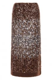 Шерстяная юбка с отделкой пайетками Brunello Cucinelli