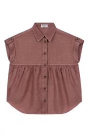 Блузка изо льна и хлопка Brunello Cucinelli