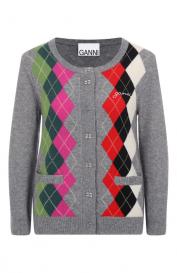Кардиган из шерсти и кашемира Ganni