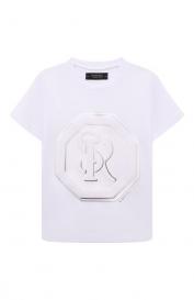 Хлопковая футболка Stefano Ricci Junior