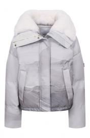 Пуховик с отделкой из кролика Yves Salomon