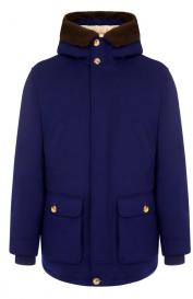 Пуховик с отделкой из овчины Brunello Cucinelli