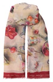 Шаль Новогодние игрушки из кашемира и шерсти Gourji