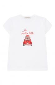 Хлопковая футболка Monnalisa