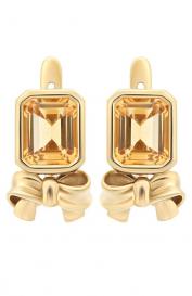 Серьги с бантами и цитринами Moonka