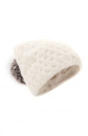 Меховая шапка из норки и лисы VICTORIA KUSENKOVA