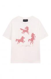 Футболка из лиоцелла и хлопка Emporio Armani