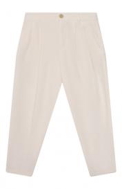 Брюки из хлопка и льна Eleventy