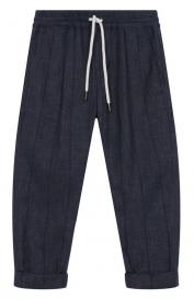 Брюки из шерсти и льна Brunello Cucinelli