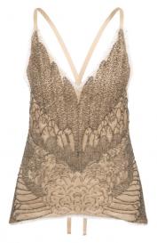 Шелковый топ с отделкой бисером AKHMADULLINA