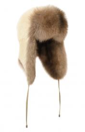 Меховая шапка-ушанка из норки и соболя VICTORIA KUSENKOVA