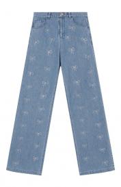 Джинсы с отделкой стразами Blumarine