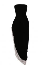 Шелковое платье-бюстье асимметричного кроя Oscar de la Renta