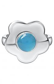 Кольцо Big flower c голубым агатом Moonka