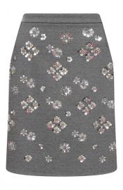 Юбка из вискозы с отделкой пайетками Weekend Max Mara