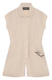 Комбинезон из лиоцелла и хлопка KARL LAGERFELD KIDS