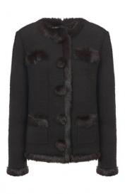 Твидовый жакет с отделкой из козы Dolce&Gabbana