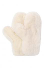 Шерстяные варежки с мехом кролика Yves Salomon