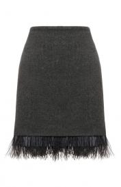 Юбка с отделкой перьями Brunello Cucinelli