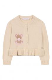 Кардиган из шерсти и хлопка Monnalisa