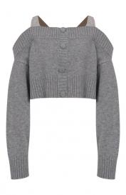 Шерстяной топ с отделкой стразами Giuseppe di Morabito