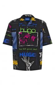 Хлопковая рубашка HUGO Blue