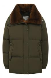 Пуховик с отделкой из норки Yves Salomon