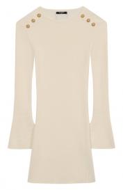 Платье из шерсти и хлопка Balmain