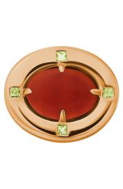 Кольцо AI с сердоликом и хризолитами Moonka