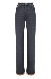 Джинсы с отделкой из норки Forte Dei Marmi Couture