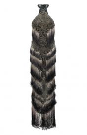 Платье с отделкой стразами и бисером Marchesa