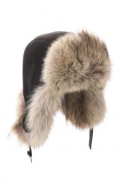 Шапка-ушанка с мехом койота FurLand