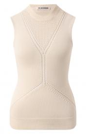 Топ из шерсти и хлопка Jil Sander