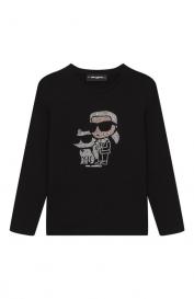 Хлопковый лонгслив KARL LAGERFELD KIDS