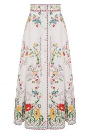 Юбка хлопка и льна Valentino