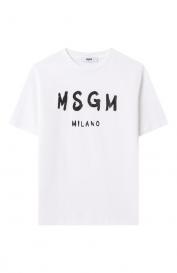 Хлопковая футболка MSGM Kids