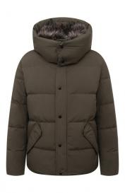 Пуховик с отделкой из песца Yves Salomon