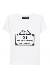 Хлопковая футболка KARL LAGERFELD KIDS