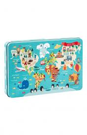 Пазл Карта мира в металлической коробке APLI kids