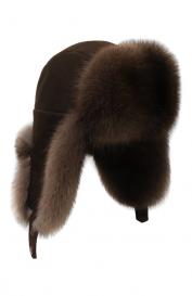 Кашемировая шапка-ушанка Майкл с мехом соболя FurLand