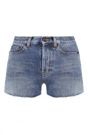 Джинсовые шорты с потертостями Saint Laurent