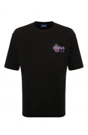 Хлопковая футболка HUGO Blue