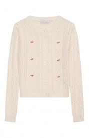 Кардиган из хлопка и шерсти Monnalisa