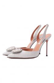 Текстильные туфли Crystal Hoop Sling 105 Aquazzura